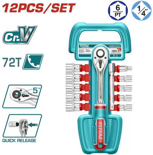 Total Set Ratchet 1\4" 10pcs