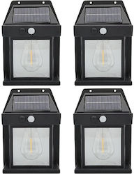 Set 4 Wandmontierte Solarleuchten 2W 600lm Set 4 Wandmontierte Solarleuchten 2W 600lm