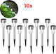 GloboStar Set of 10 Stake Solar Lights Lanterns 1W 100lm Cold White 6000K with Motion Sensor and Photocell IP65