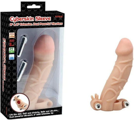 Extensive Sleeve Dual Vibrators Charmly Cyberskin Телесен