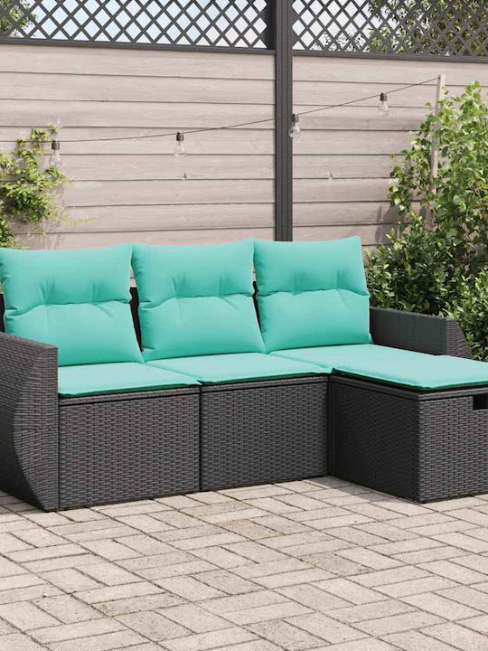 Corner Sofa Outdoor Rattan with Cushions 55x55x...