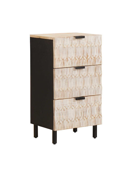 Comoda pentru Dormitor cu 3 sertare Albă 40x33.5x75buc