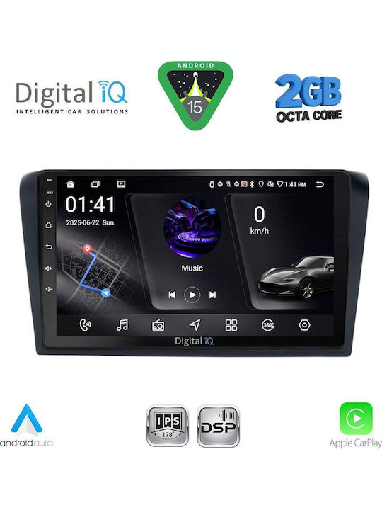 Digital IQ Car Audio System for Mazda 3 2003-2008 (Bluetooth/USB/WiFi/GPS/Apple-Carplay/Android-Auto) with Touch Screen 9"
