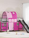 Pat Pentru Copii Loft Bed Single Negru Pentru Saltea 80x201cm