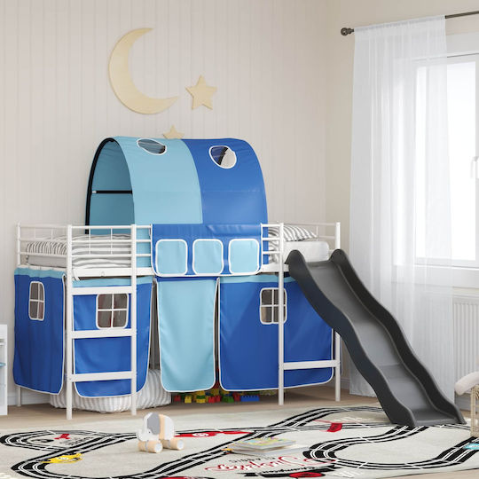 Pat Pentru Copii Loft Bed Single Alb Pentru Saltea 90x190cm