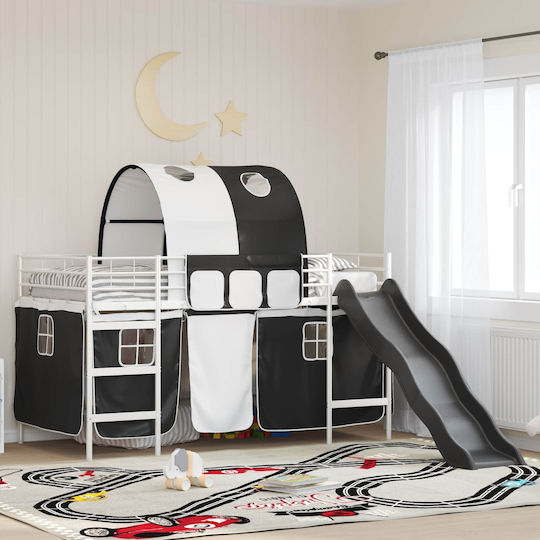 Kinderbett Hochbett Einzel Weiß für Matratze 80x201cm