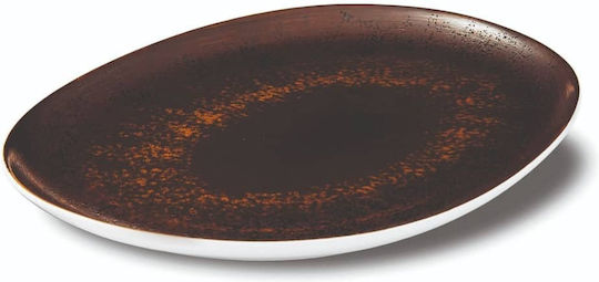 GTSA Serving Platter Oval made of Porcelain Brown 33x22cm