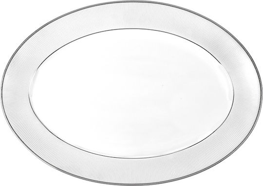 Oriana Ferelli Oval Porcelain Serving Platter Classic Stripes 17310/S White 36cm
