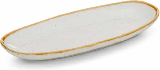 Yuk Serving Platter Oval made of Porcelain Beige 23x11cm