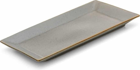 Yuk Servierplatte Rechteckig aus Porzellan Gray 28x18cm 1Stück