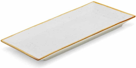 Yuk Servierplatte Rechteckig aus Porzellan Beige 28x18cm 1Stück