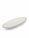 Yuk Serving Platter Oval made of Porcelain Beige 36.5x23cm