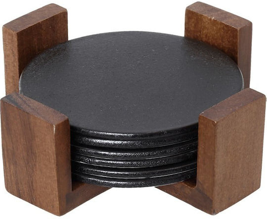Cryspo Trio Round Coaster Wooden 10cm 6pcs