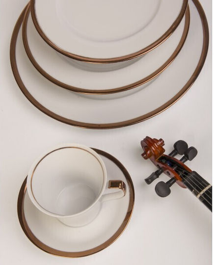 Cryspo Trio Tasse Kaffee aus Porzellan Rose Gold 100ml