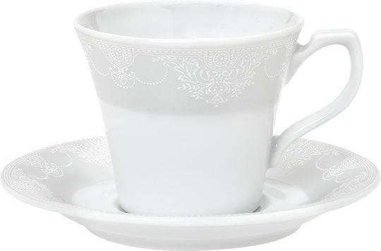 Cryspo Trio Cup Coffee Porcelain White 110ml