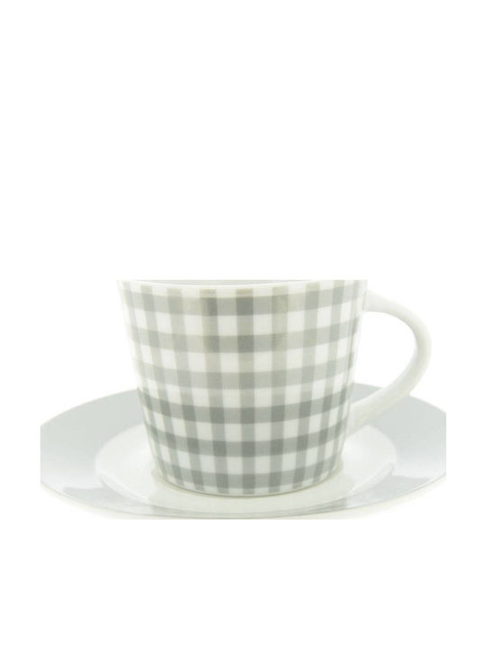 Cryspo Trio Fino Cup Tea Porcelain Gray 240ml