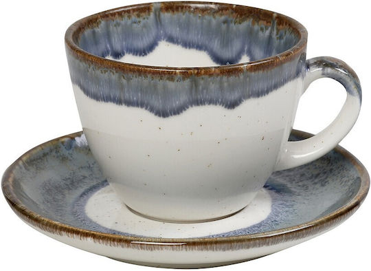 Espiel Essentials Tasse Cappuccino Keramik Blue 350ml