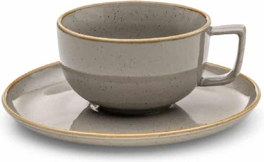 Yuk Σετ Φλιτζάνια Espresso από Πορσελάνη Γκρι 6τμχ
