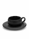 Yuk Set Căni Cappuccino Din porțelan Negre 6buc