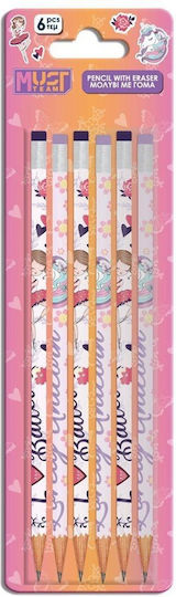 Must Team Pencil Set with Eraser 6pcs