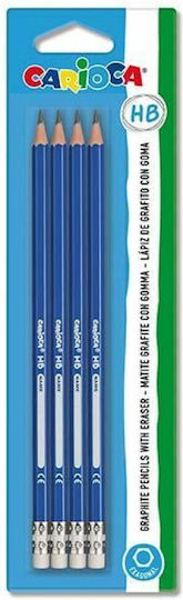 Carioca Set von 4 Bleistiften HB Blau