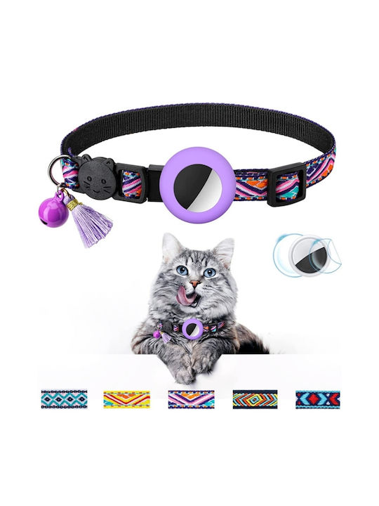Pet Collar Tassel Airtag Tracker Purple