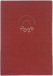 Ημερολογιο Ημερησιο 2026 14x21cm Kashmir Κοκκινο