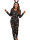 Siyah Inci Winter Women's Pyjama Set Black