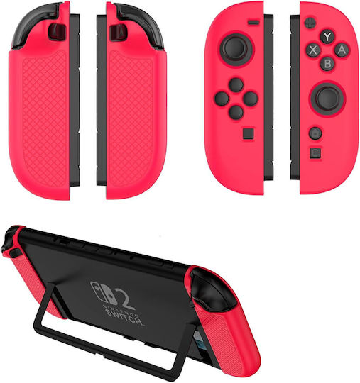 Nintendo Switch 2 Silikon Griff Hülle Weiche Haut Silikon Hülle Vollständiger Schutz Hülle in Rot