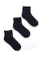 Unisex Athletic Half-Length Socks Economic Pack 3 Pairs Black