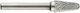 1031771 Tungsten Carbide Milling Cutter L Shape Conical Rounded Head Double Edge Type D Size 16