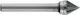 1031741 Carbide Cutter Conical Sharp Tip At 60 Degrees Single Edge Type C Size 10 Shank 6