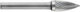 1031781 Tungsten Carbide Cutter Shape G Curved Sharp Head Single Edge Type C Size 16 Shank 6