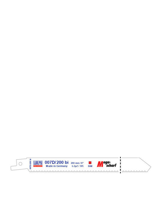 Lama Bi-metal 007 D/200 Pentru Fierăstrău Pendular Metale Non-fieroase Oțel Lemn Cuie 5 Bucăți Dim 200 X 19 X 1.27 Mm