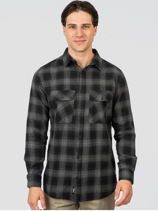 Rebase Long-sleeved Cotton Shirt Checked Black,...