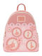 Loungefly Kids Backpack Pink 26.6x22.8x26.6cm Disney Princess Stained Glass Mini