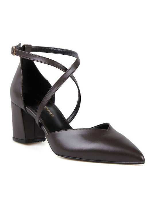 Silia D Brown Heels with Strap