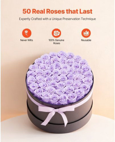 Vevor Forever Flowers 50 Eternal Roses Box