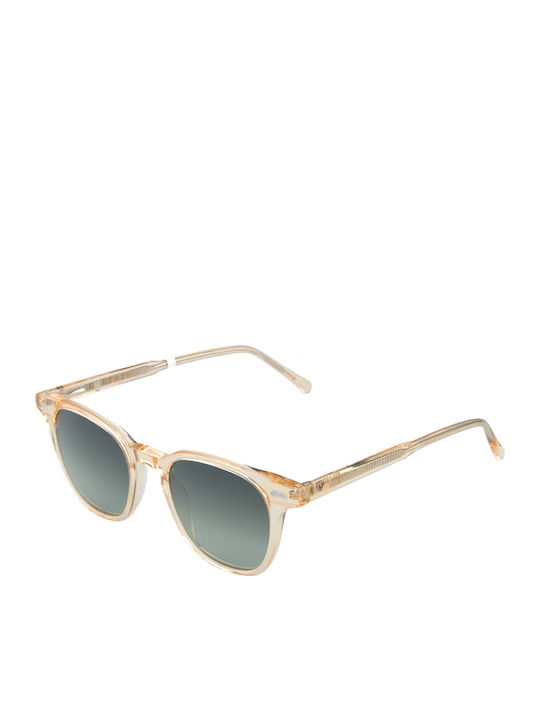 Bali Sunglasses Beige with Acetate Frame & Green Lens