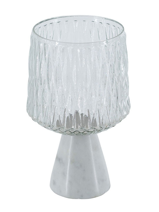 Artekko Candle Holder Marble in Transparent Color 13x20x13cm 1pcs