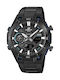 Casio Sospensione Herrenuhren Solar mit Schwarz Rostfreier Stahl Armband