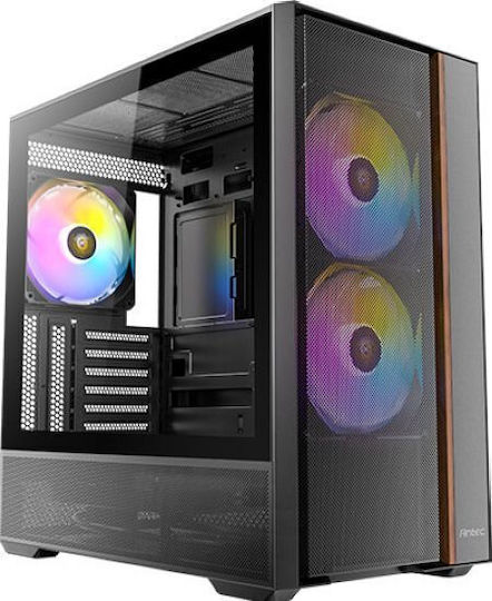 Antec FLUX REAR Gaming Midi-Turm Computergehäuse mit Seitenfenster Schwarz