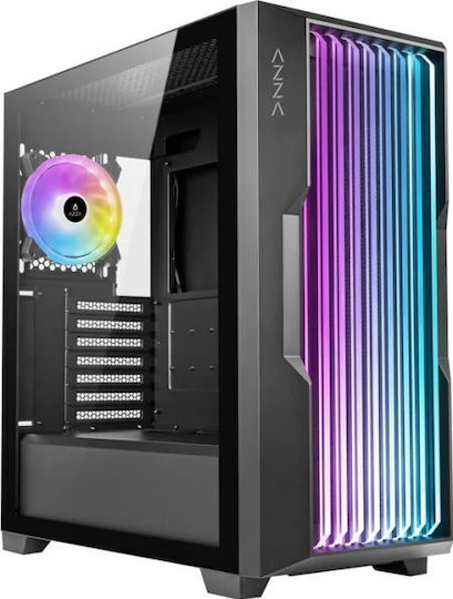 Azza Guardian Glass Gaming Midi Tower Κουτί Υπολογιστή με Πλαϊνό Παράθυρο και ARGB Φωτισμό Glass White