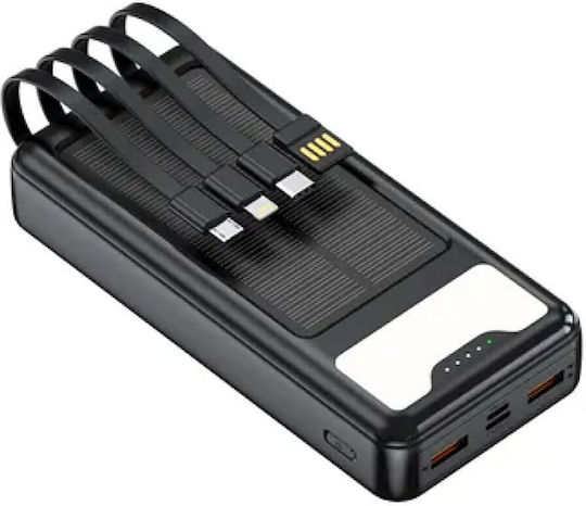 Andowl Q-DC79 Ηλιακό Power Bank 12000mAh με 2 Θύρες USB-A Μαύρο