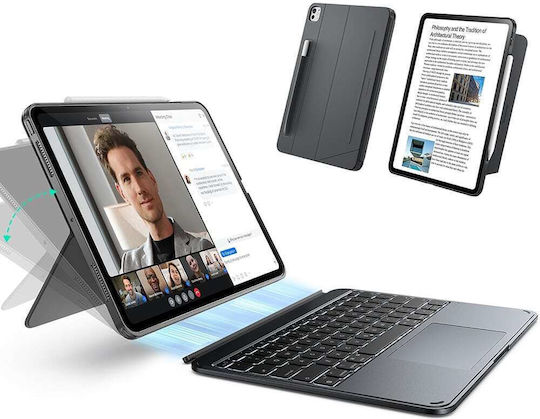ESR Shift Magnetic Flip Cover mit Tastatur Grau für iPad Pro 11 (2024) iPad Pro 11 (2025)
