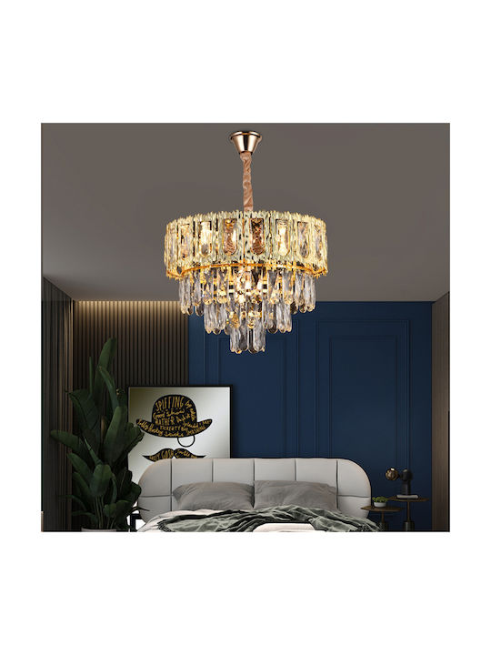 Alista Home Candelabru 5xE14 Ø40cm cu Cristale Auriu AT1CT-IM1P-HT2L-CC912/400GD