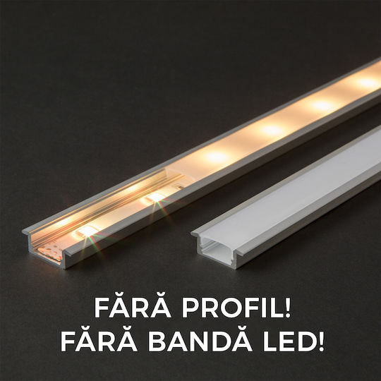 Opal Cover Aluminum LED Strip Profile 1000 mm