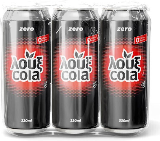 Loux Cola cu carbonatare, fără zahăr în Cutie 24x330ml