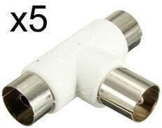 Powertech CAB-V009 Coaxial male σε Coaxial 2x female 5τμχ