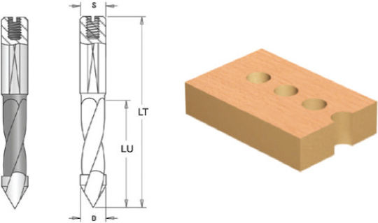 Cms Drill Through Holes Flattened Cylindrical Shank Adjustment Screw D5x27x57.5 Z2 Stg